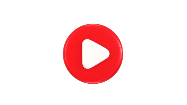 Media paly button icon 3d rendering illustration png