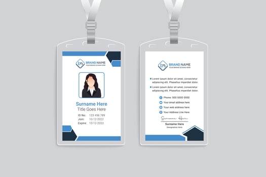 id card template design vector