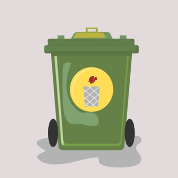 a green trash can vector