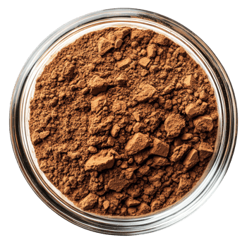 Cocoa powder in a glass bowl transparent background png