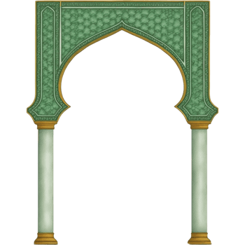 A green archway with gold trim png