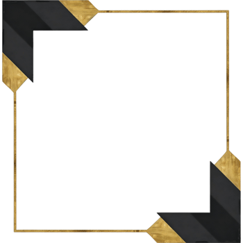A gold and black frame with a black arrow on the left side png
