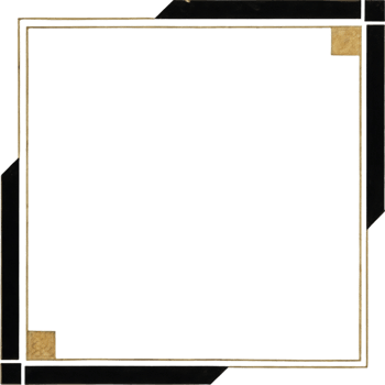 A black and gold framed square png