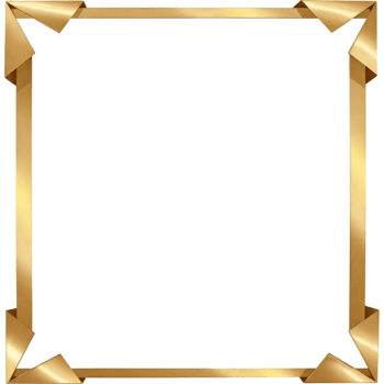 A gold frame with four corners png