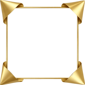 A gold frame with four triangular pieces png