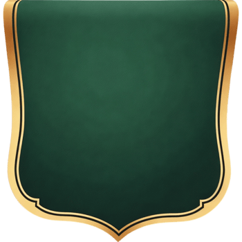 A green and gold banner with a gold border png