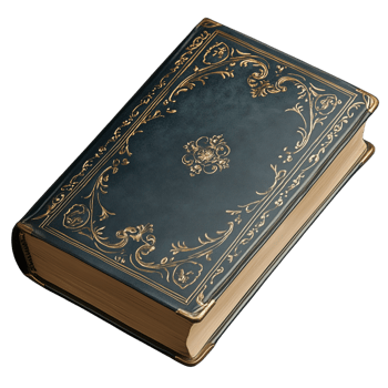 A book with gold embossing on the cover png