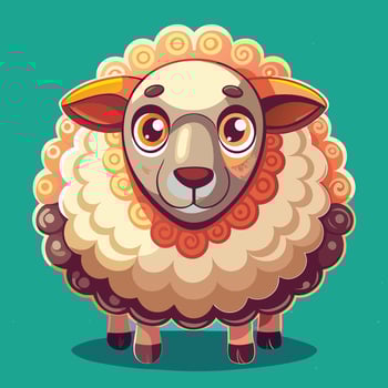 Goat Illustration logo icon on solid background vector
