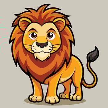 Lion artwork illustration on solid background vector