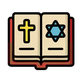 jewish bible and cross illustration design vector