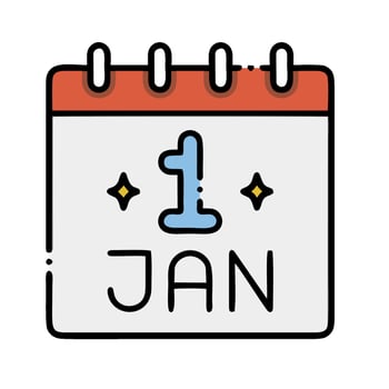calendar icon of the first day of january vector