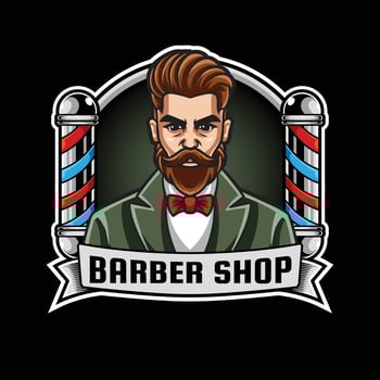 Cartoon Barber Shop Hair Cut Mascot Logo Illustration vector
