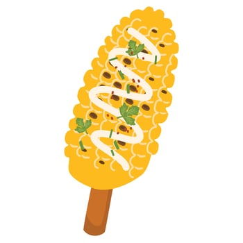 Elote Mexican Street Corn illustration vector