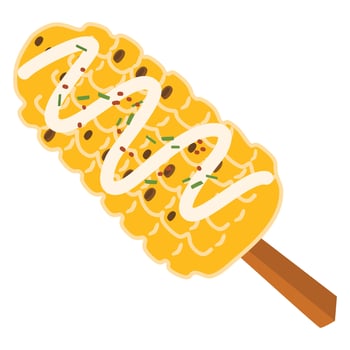 Homemade Spicy Elote Mexican Street Corn vector