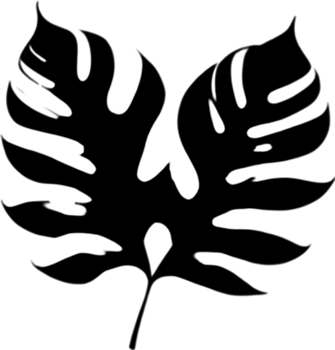 Stylish Black Tropical Leaf Clipart for DIY. . png