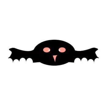 A black bat with red eyes and pink wings vector