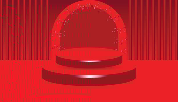 product podium background. Abstract composition in minimalist design. Studio showroom product pedestal, Fashion showcase mockup scene. vector