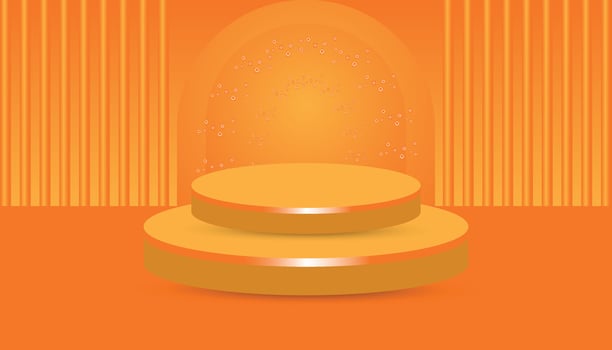 product podium background. Abstract composition in minimalist design. Studio showroom product pedestal, Fashion showcase mockup scene. vector
