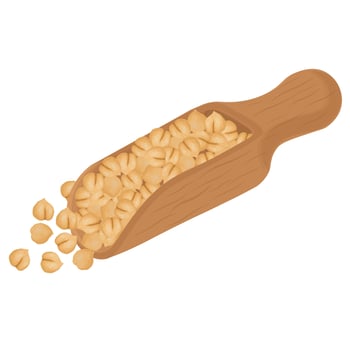 Illustration Logo Clipart Chickpeas on a Wooden Scoop vector