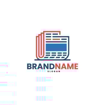 Newspaper illustration logo template vector