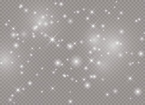 Christmas abstract stars with glowing light and sparkles vector