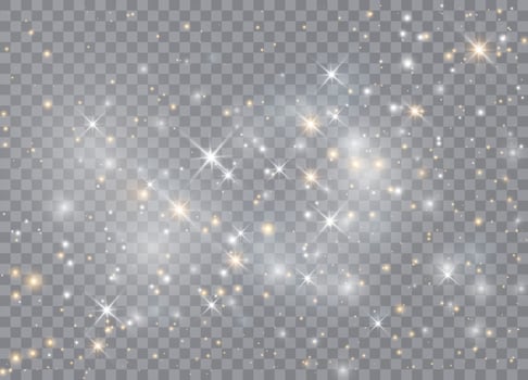 Christmas light explosions with glowing stars and dust vector