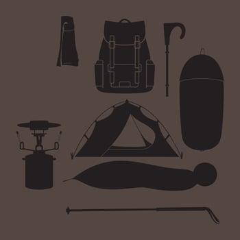 Outdoor equipment silhouette vector