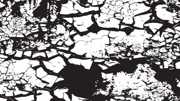 Cracked, Aged, and Gritty Distressed Overlay Monochrome Texture for Grunge-Inspired Background Use vector