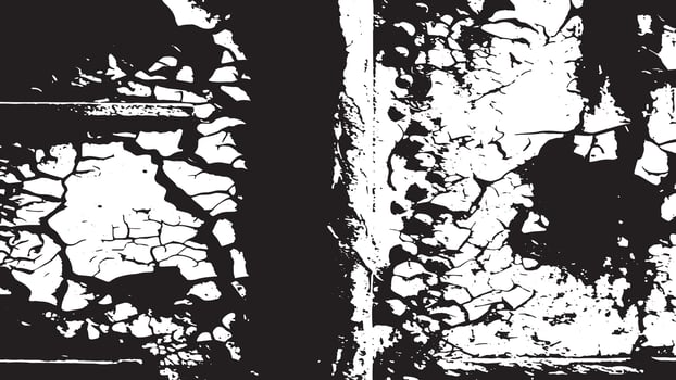 Weathered and Worn Cracked Overlay Monochrome Texture with Grunge Distress for Background and Texture Layers vector