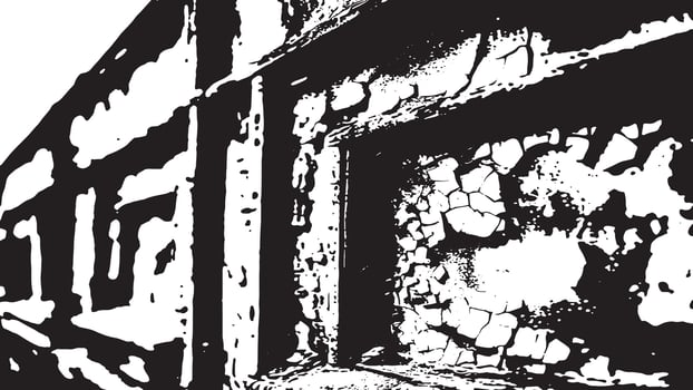 Heavy Cracked and Grunge-Infused Distressed Texture Overlay in Monochrome for Background and Layering vector