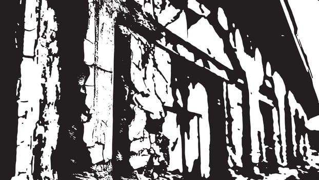 Rugged, Cracked, and Distressed Monochrome Texture Overlay with Weathered Grunge Effect for Background and Overlay vector
