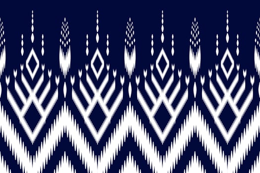 ikat ethnic pattern. ikat geometric ethnic pattern design on blue background. vector