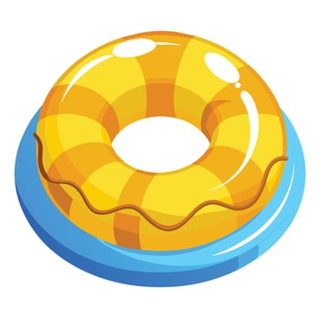 inflatable-swimming-ring on water summer vector