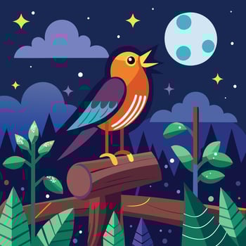 beautiful-flat nightingale isolated vector