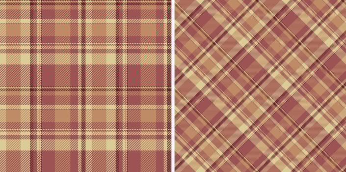 Pattern background of seamless plaid check with a textile fabric texture tartan. Set in skin colors for stylish gingham patterns for clothing. vector