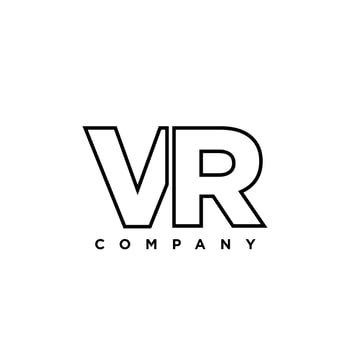 Letter V and R, VR logo design template. Minimal monogram initial based logotype. vector