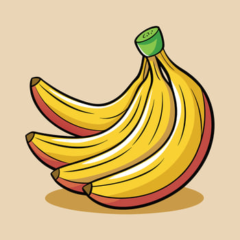 A bunch of bananas on a beige background vector