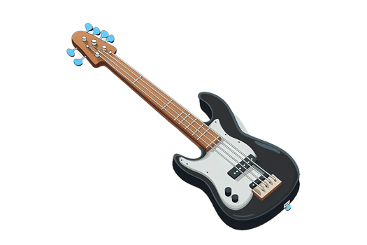 A cartoon electric guitar on a transparent background png