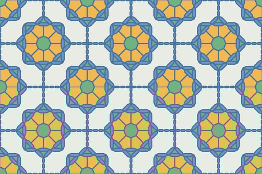 Bright seamless geometric ornamental pattern. Tile mosaic repeatable texture. Colorful ornate vintage background vector