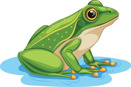Frog Amphibians of Land and Water with Remarkable Metamorphosis and Unique Adaptations vector