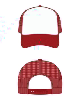 Men's mesh hat template front and back view vector