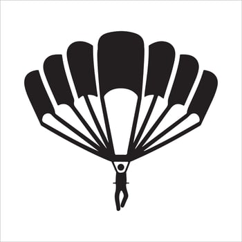 Skydiver in Action Parachute Silhouette Illustration vector