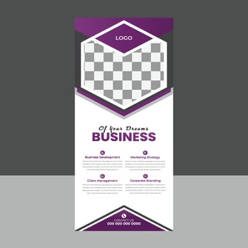 illustration and business agency roll up banner design template. vector