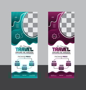 travel roll up banner design vector