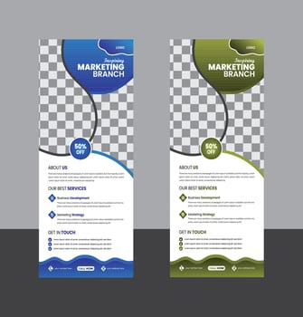business agency roll up banner design template. vector