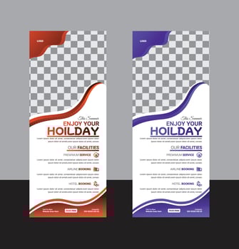 roll up banner template vector