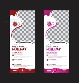 creative travel agency roll up banner design template vector
