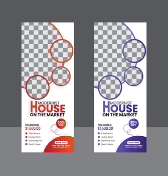 house marketing roll up banner template vector