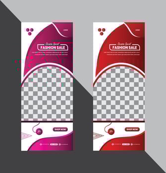 FASHION SALE ROLL UP BANNER DESIGN TEMPLATE. vector