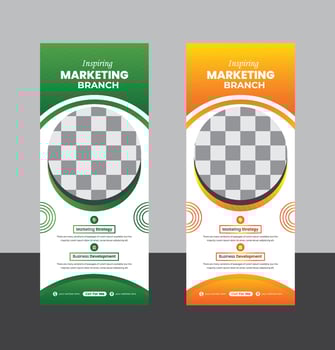 professional business branch roll up banner vector
